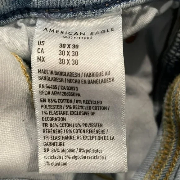 American  Eagle Athletic Straight L30W30 - Picture 5 of 7